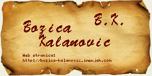 Božica Kalanović vizit kartica